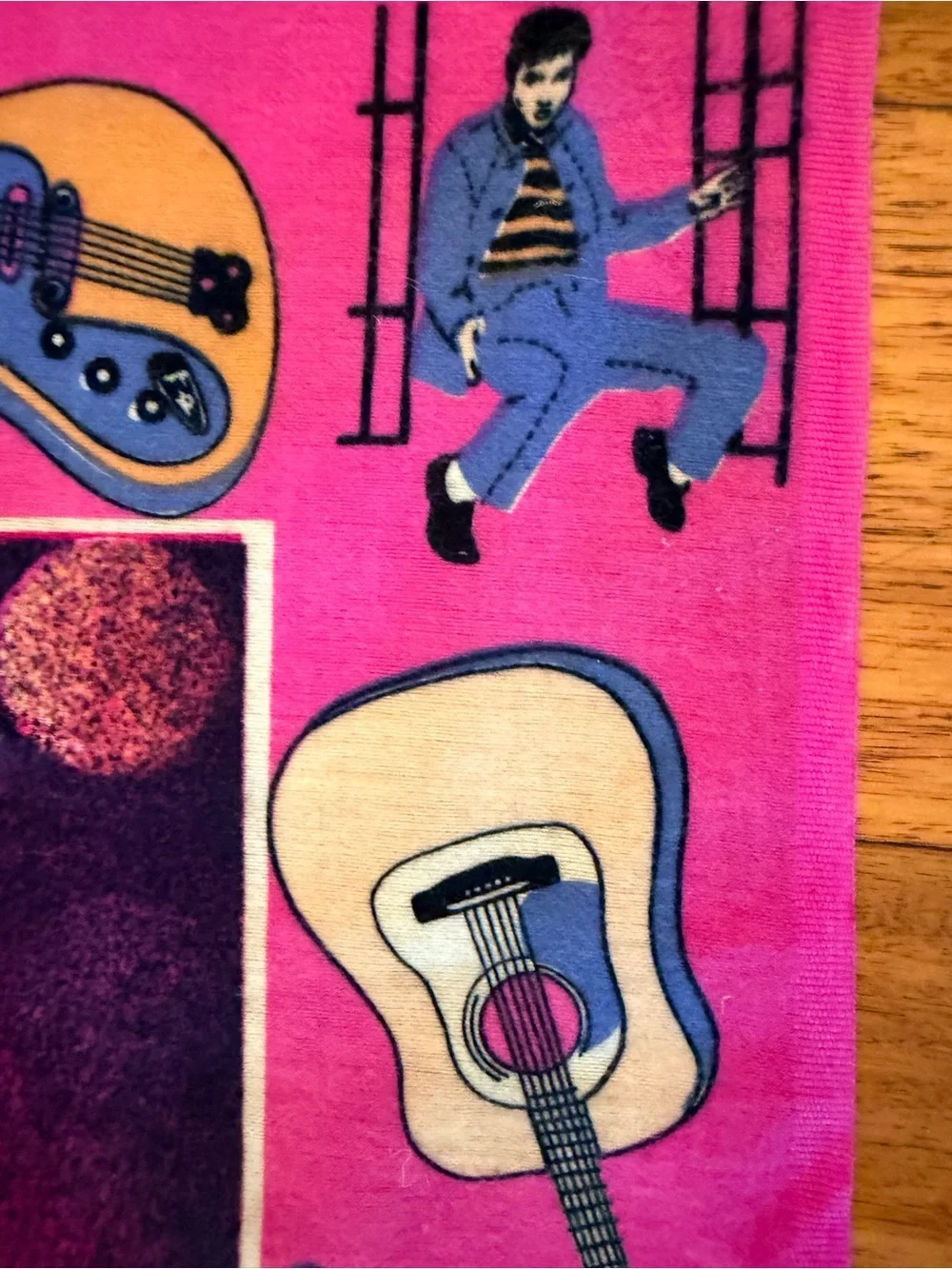 Vintage 70s 80s RT Elvis Presley 100% Cotton Tapestry Wall Hanging 53x35